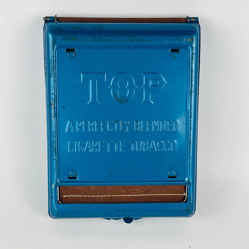 Vintage Blue TOP Pocket Cigarette Tin Roller